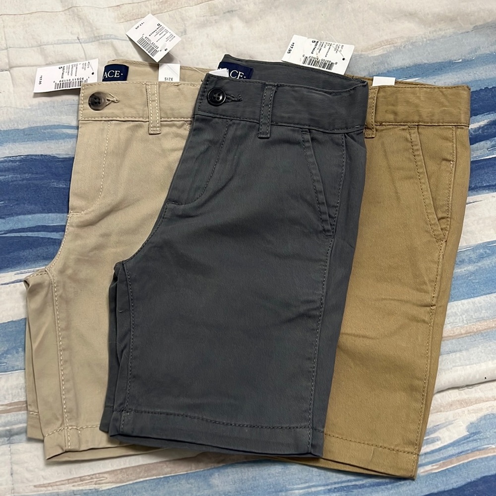 3 pairs NWT Children’s Place Boy’s Shorts - Sandwash, Flax, and Storm